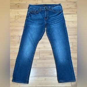 True Religion Geno Relaxed Slim Stretch Jeans Men’s 34 Thick Stitch Rocker